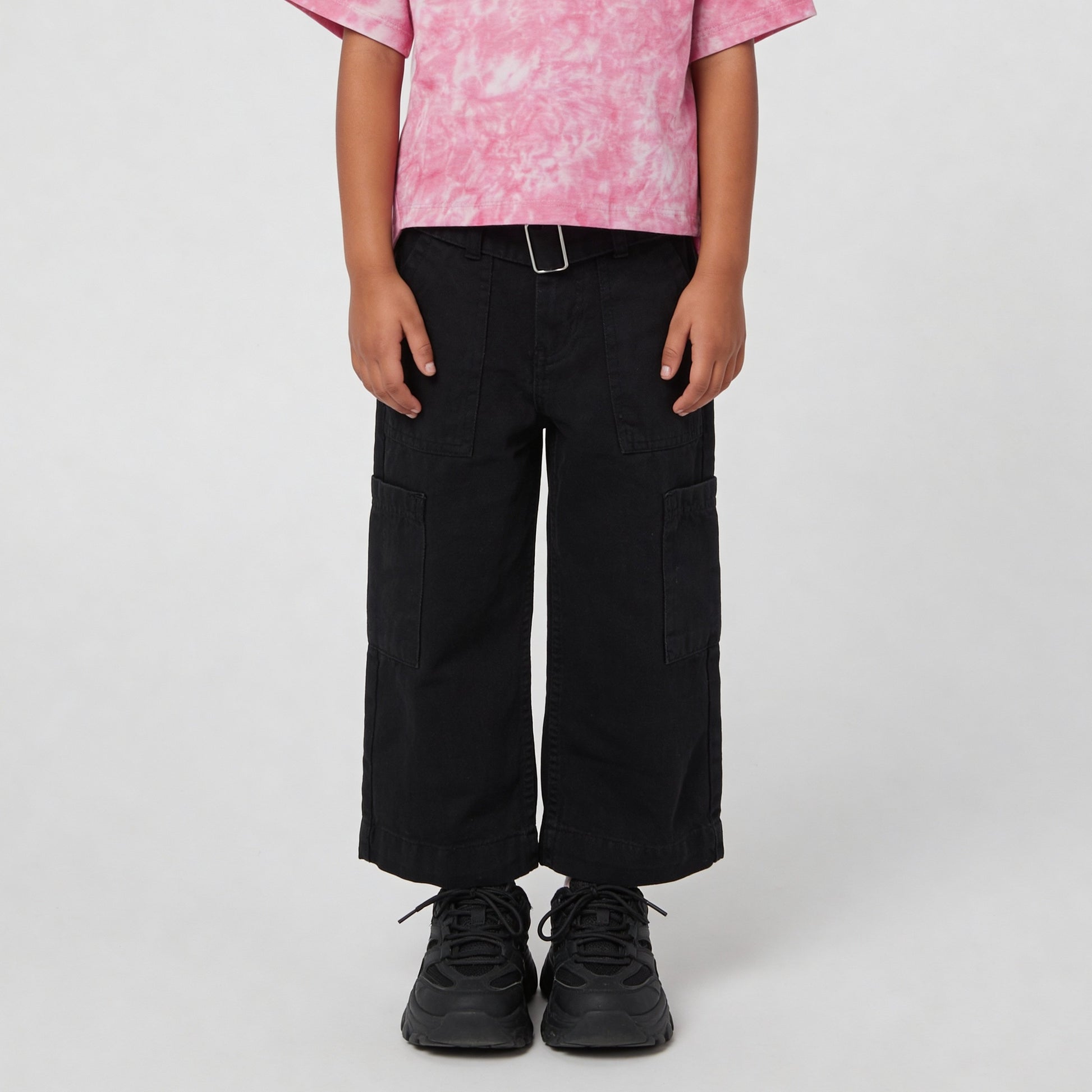 Girls Classy Wide Leg Cargos With Belt Highlighted