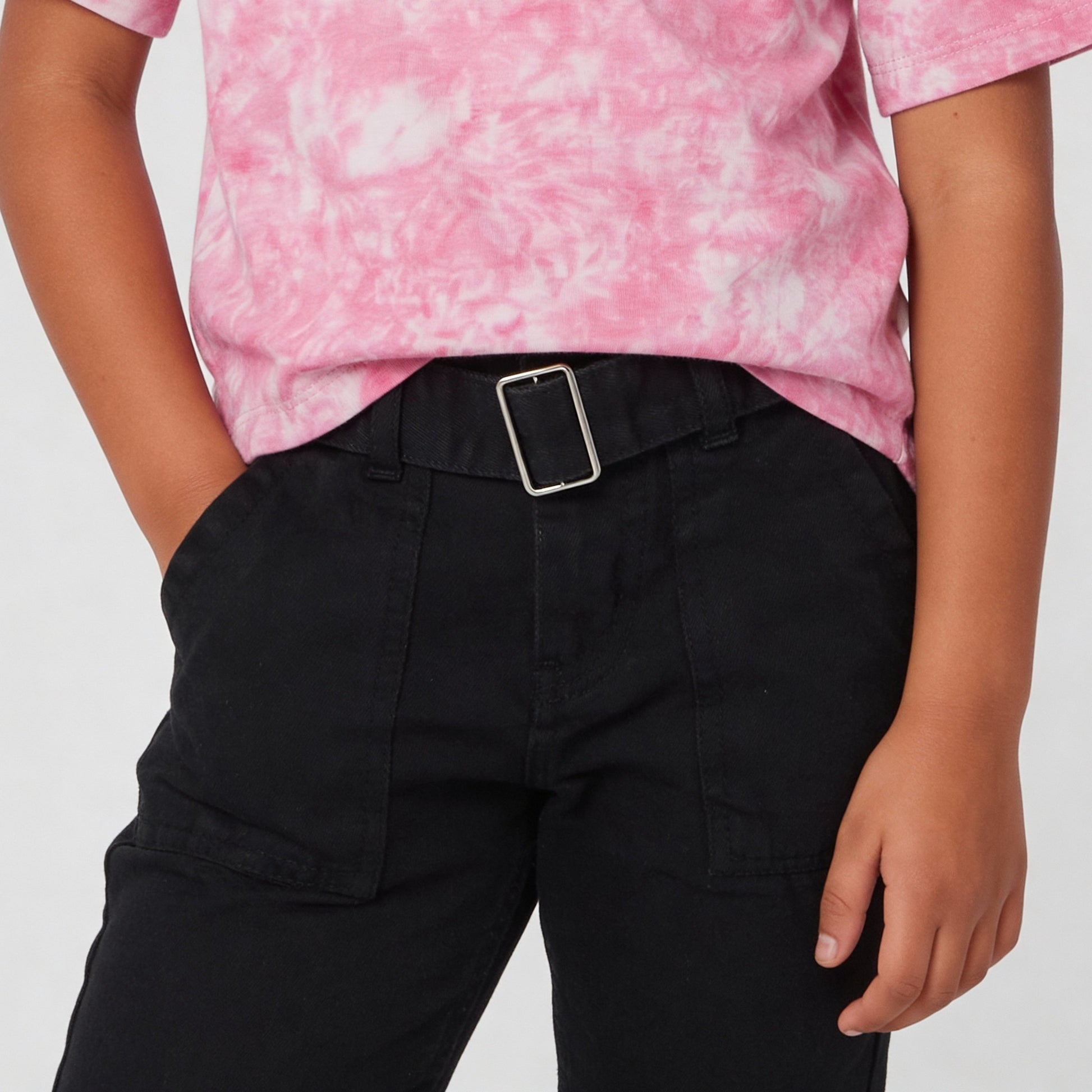 Girls Classy Wide Leg Cargos With Belt Highlighted