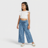 Girls Embellished Denim Palazzo