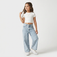 Girls Cotton Embellished Fashion Denim