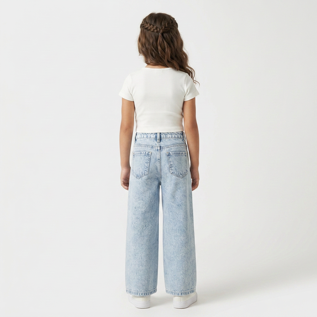 Girls Cotton Embellished Fashion Denim