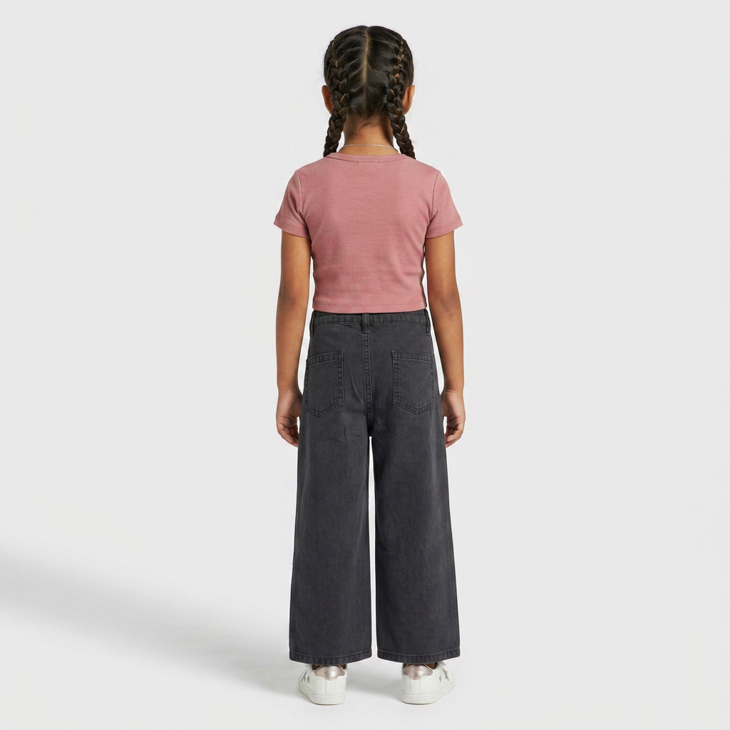 Girls Cotton Embellished Denim