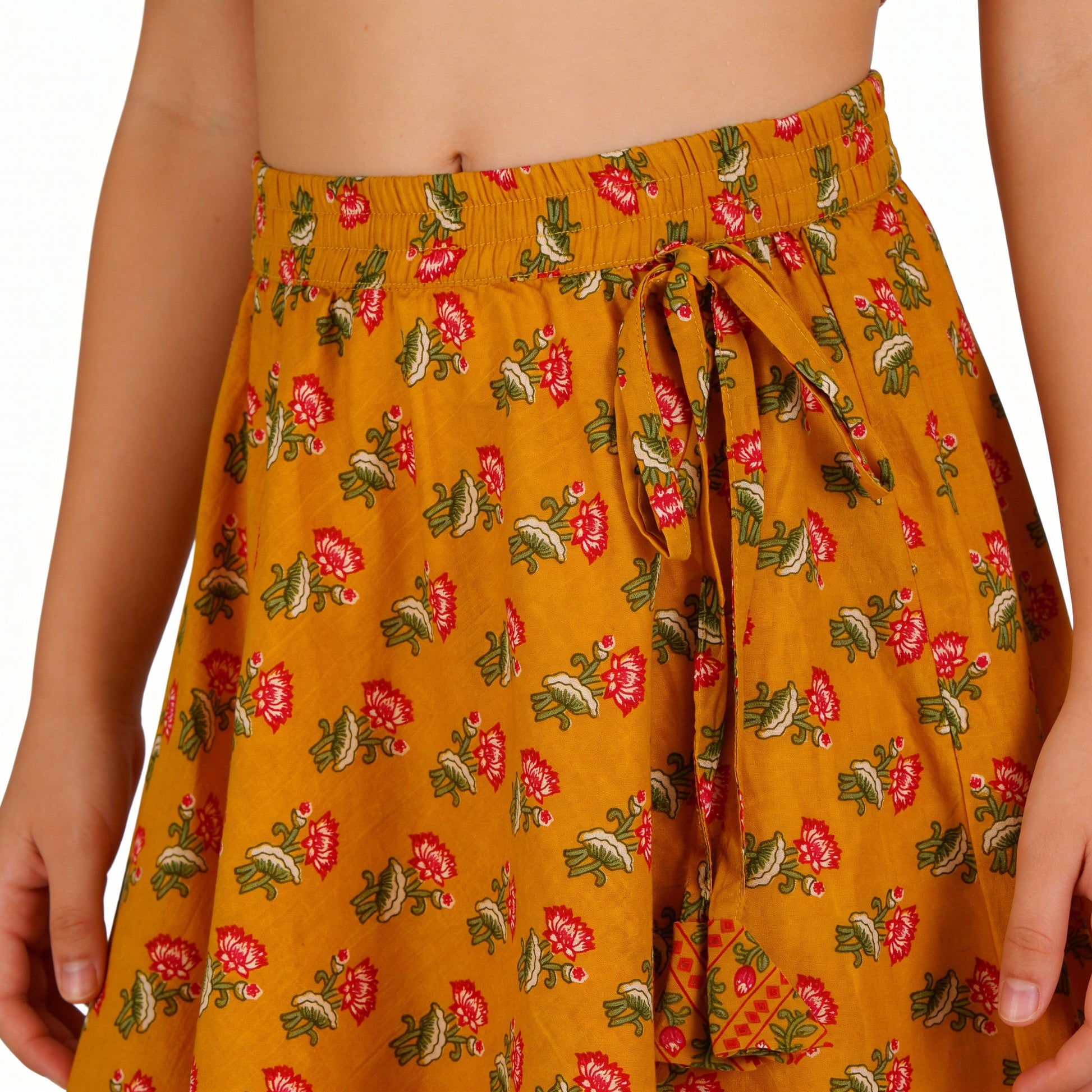 Girls Printed Choli with Skirt & with Dupatta Set