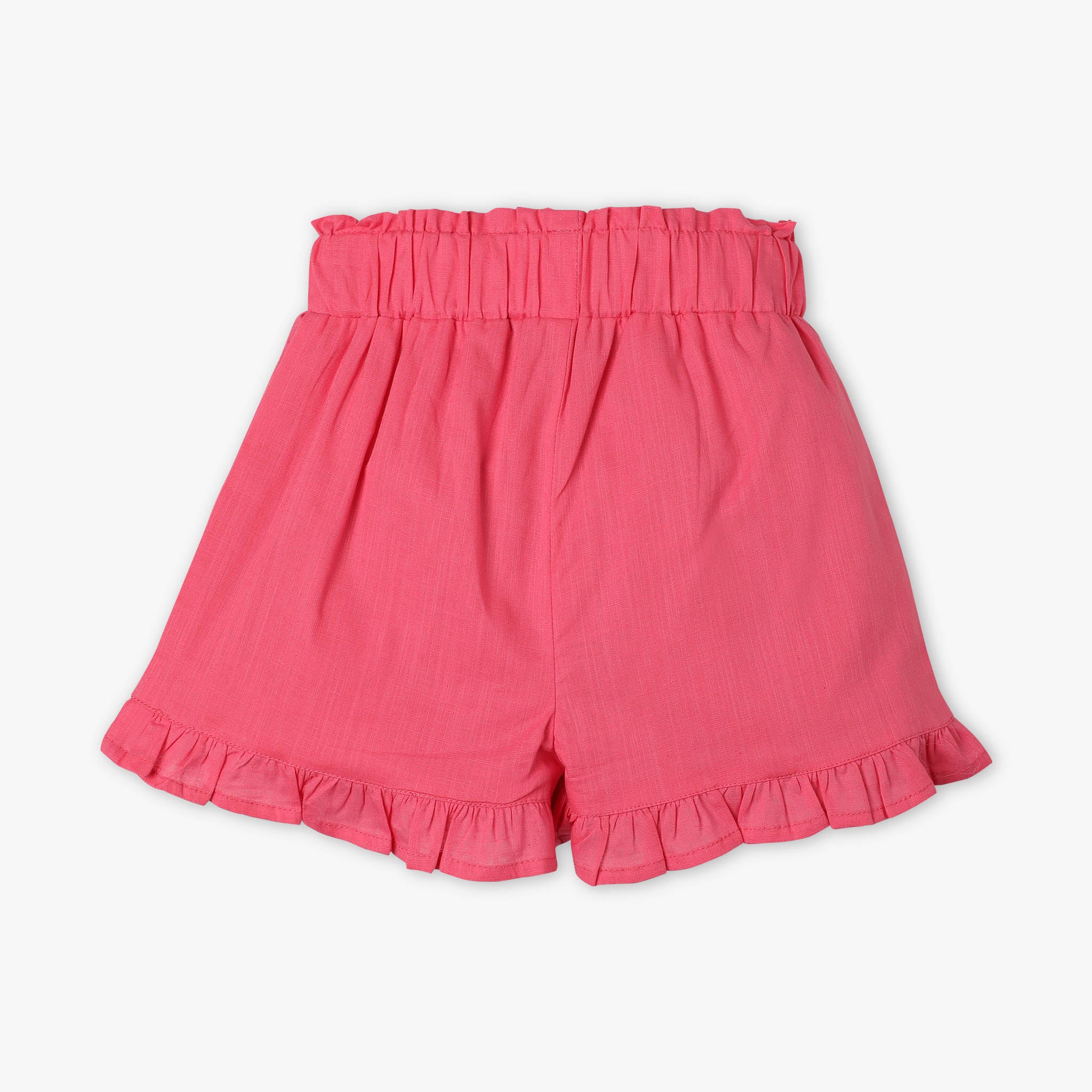 Girls Relaxed Fit Solid Mid Rise Shorts