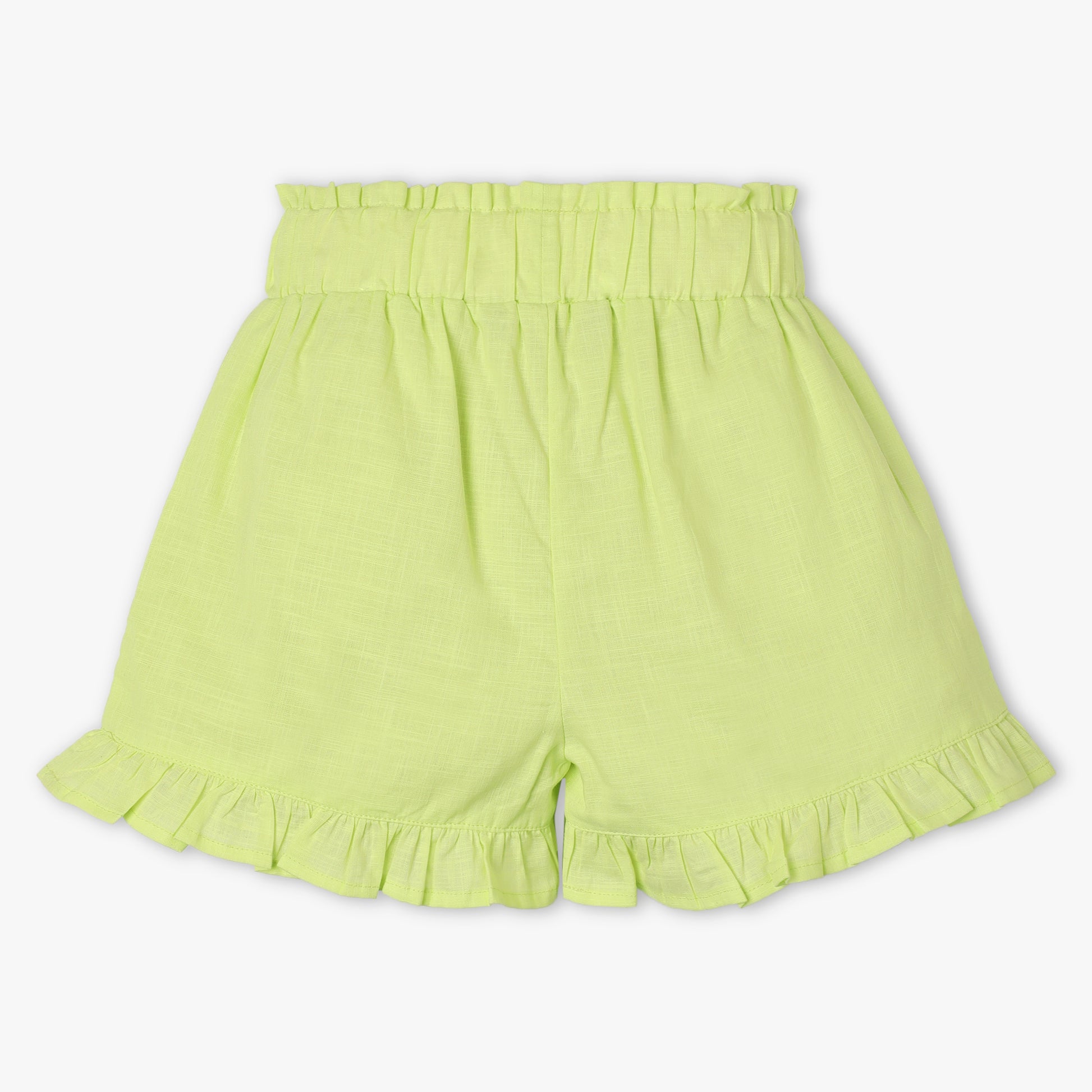 Girls Relaxed Fit Solid Mid Rise Shorts