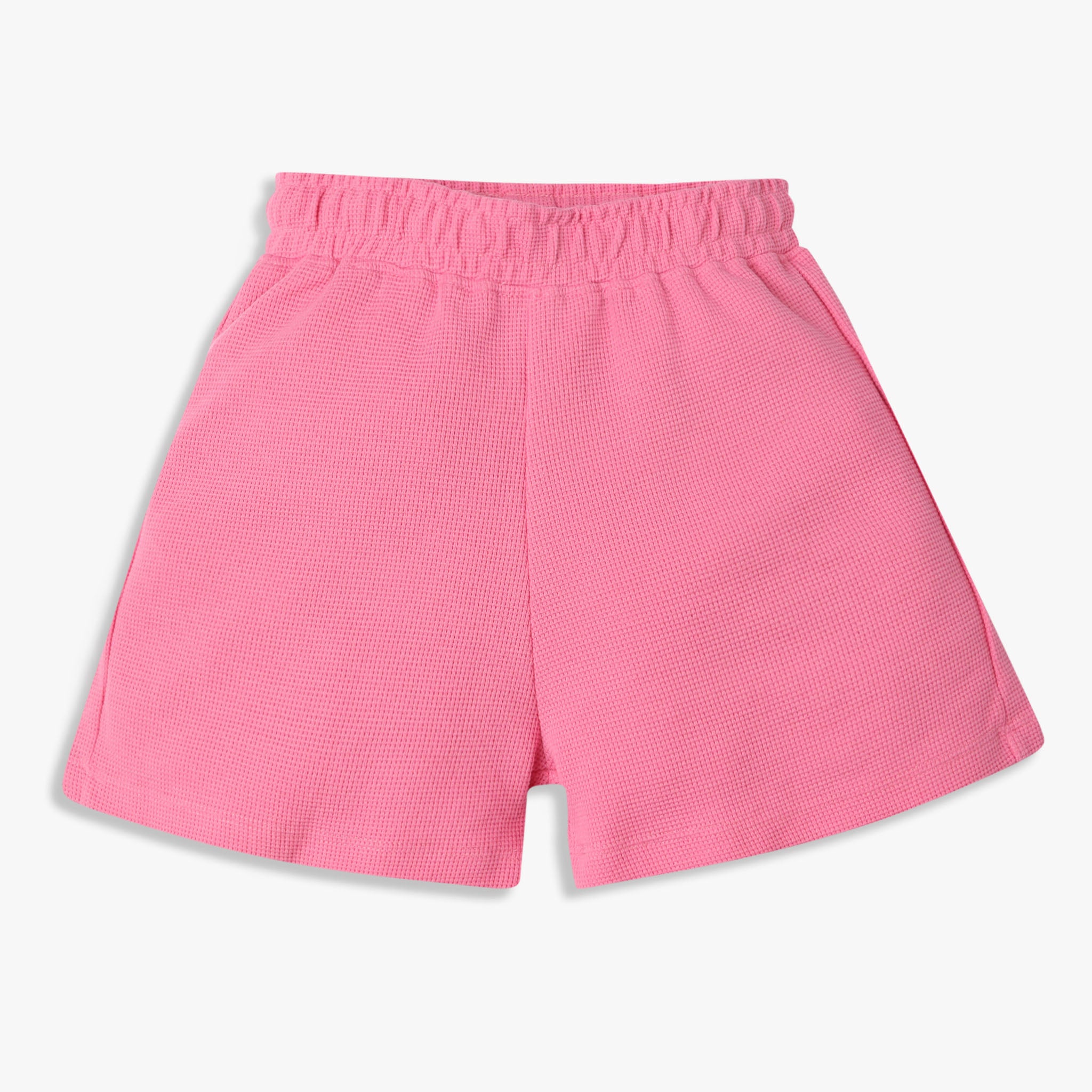 Girls Boxy Fit Short Length Solid Mid Rise Shorts