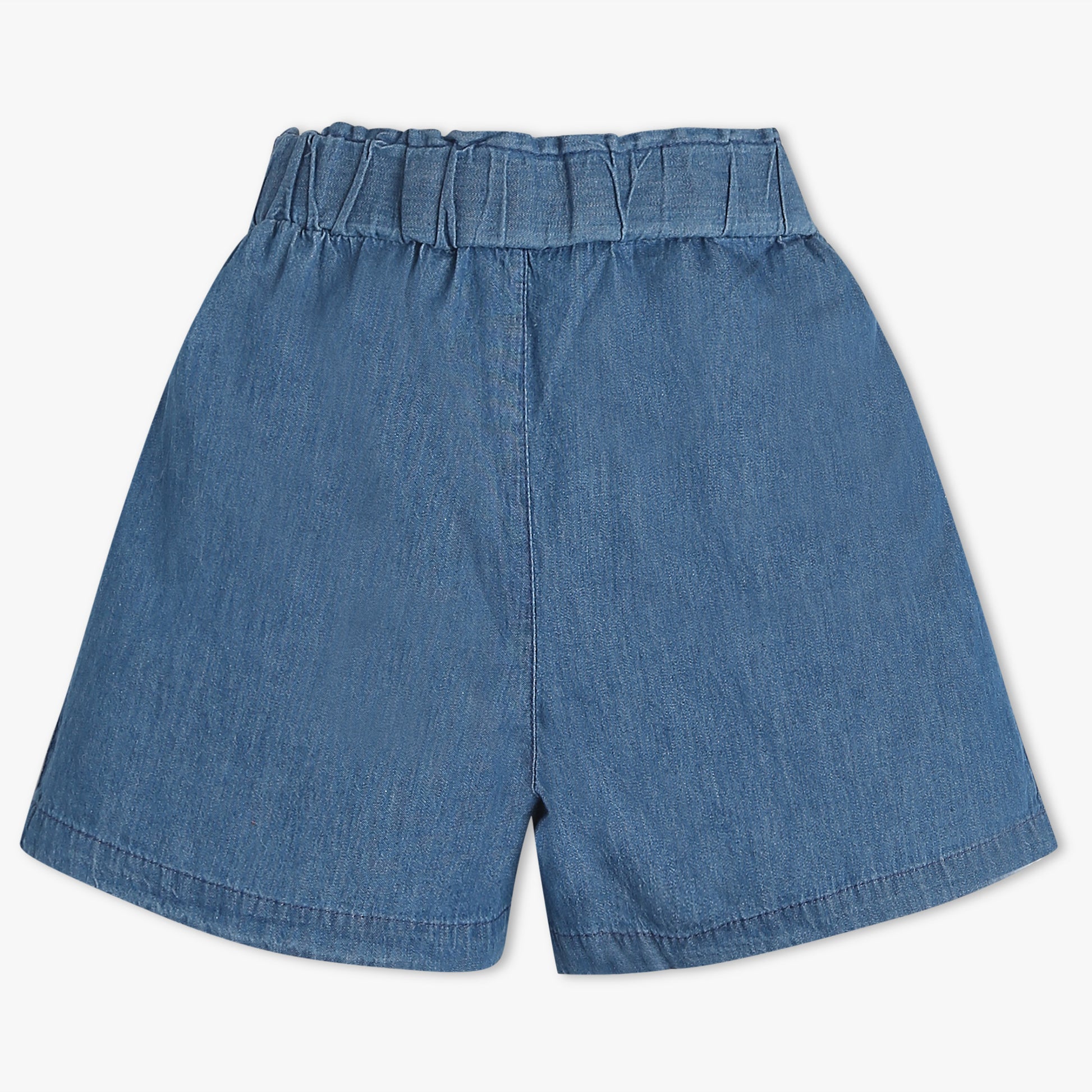 Girls Above Knee Elasticated Paper Bag Waist with Free Belt and Wide Leg Black Shorts