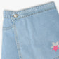 Girls Denim Short with Star Sequins Patch