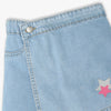 Girls Denim Short with Star Sequins Patch