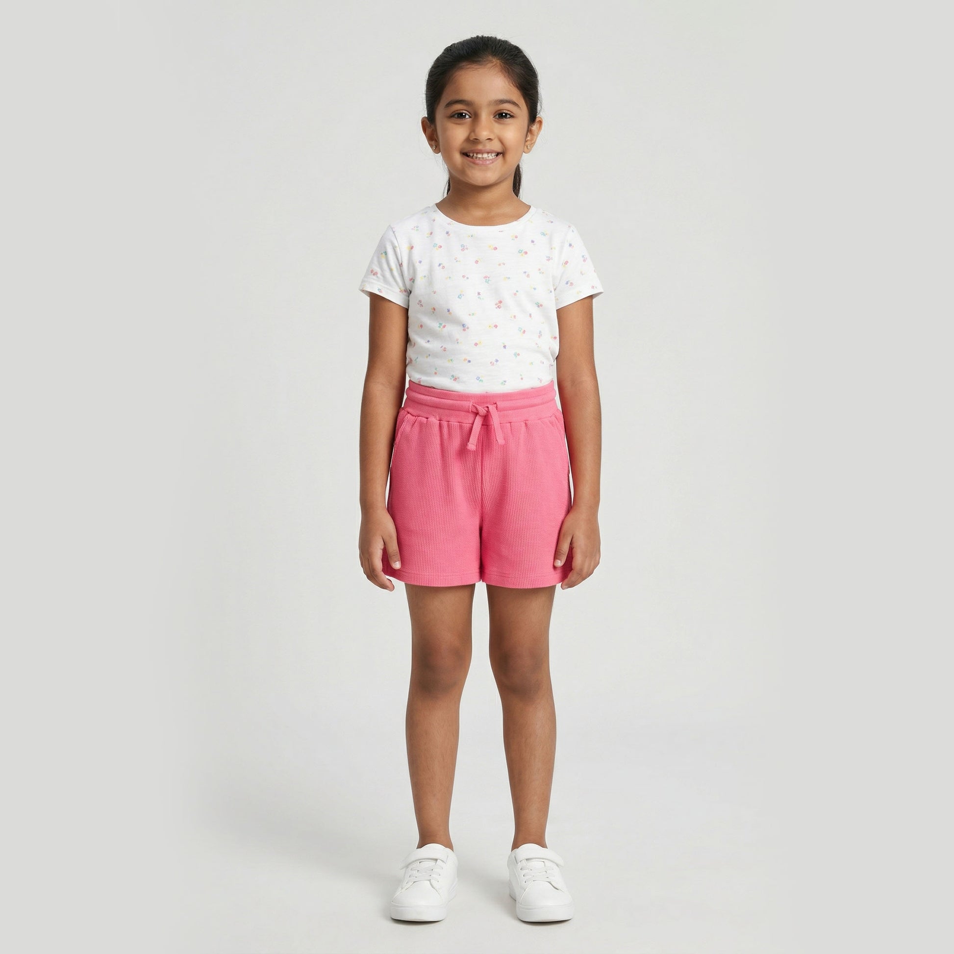 Girls Cotton Solid Shorts