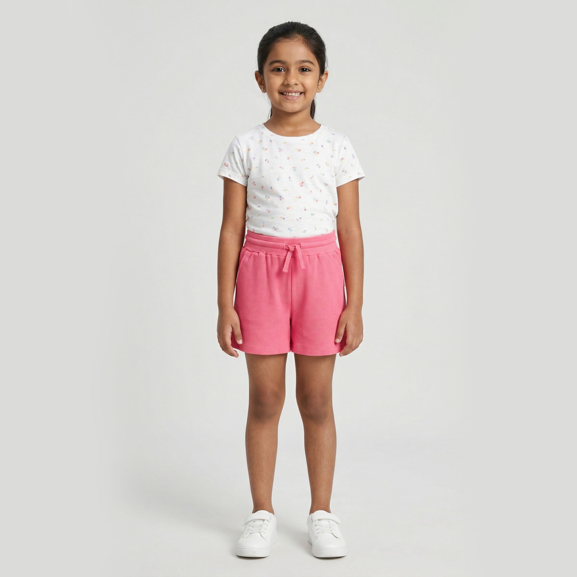 Girls Cotton Solid Shorts