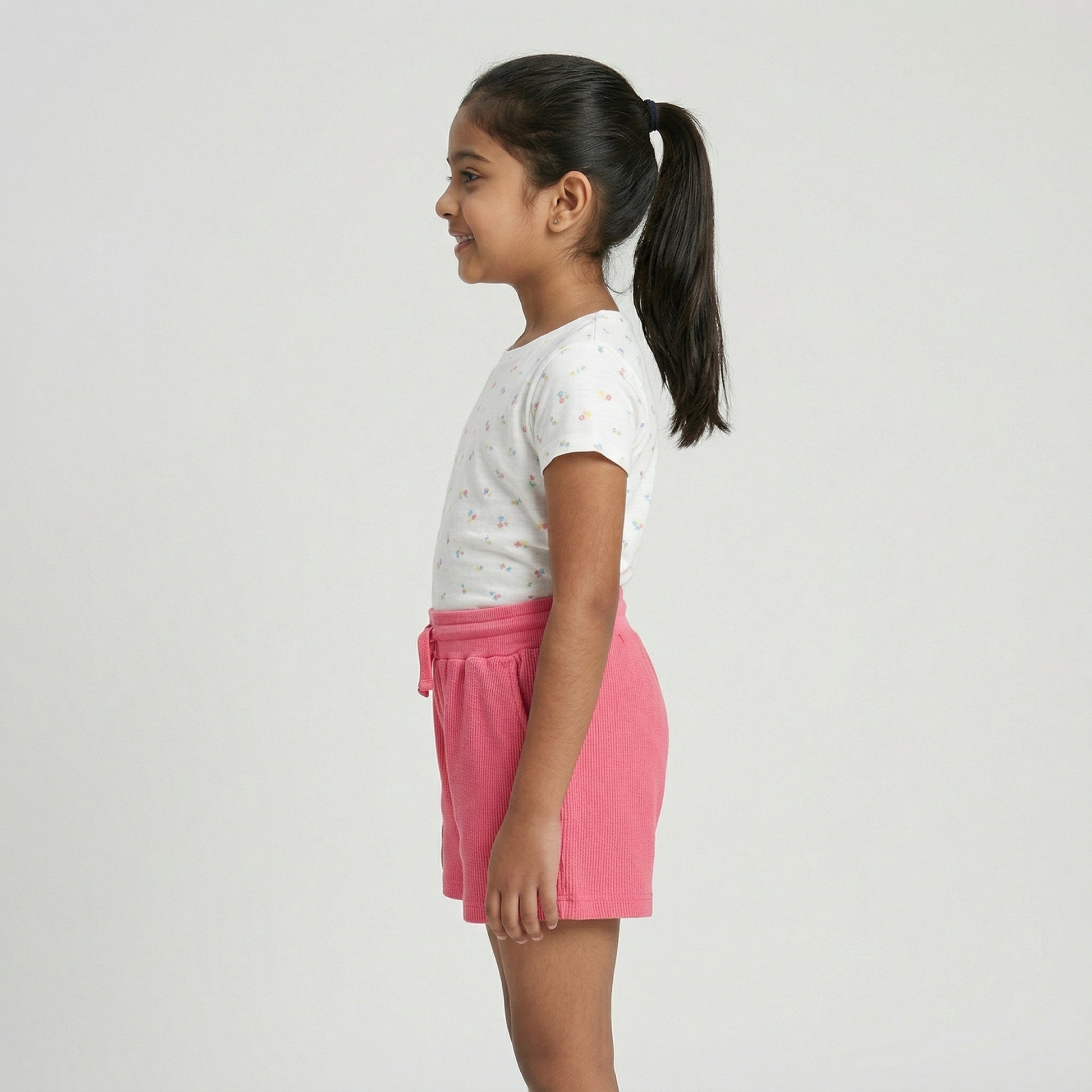 Girls Cotton Solid Shorts