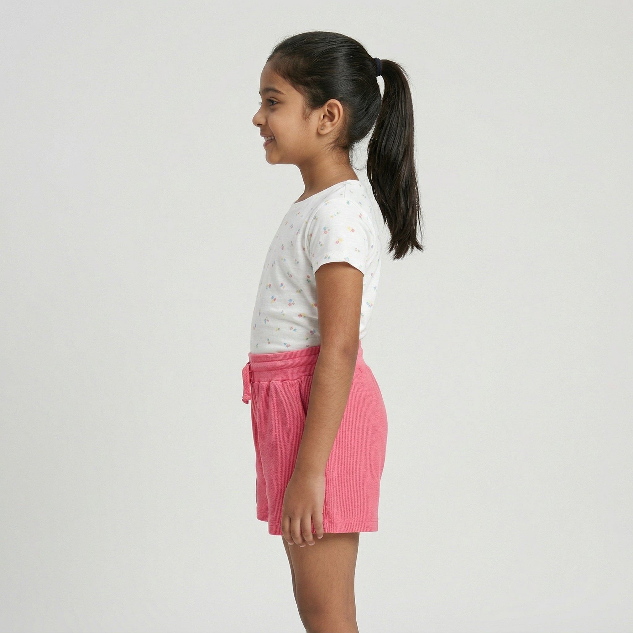 Girls Cotton Solid Shorts