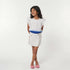 Girls Cotton Embellished White Studded Skort