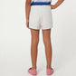 Girls Cotton Embellished White Studded Skort