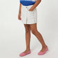 Girls Cotton Embellished White Studded Skort