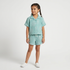 Girls Cotton Leaf Embroidered Shorts