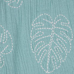 Girls Cotton Leaf Embroidered Shorts