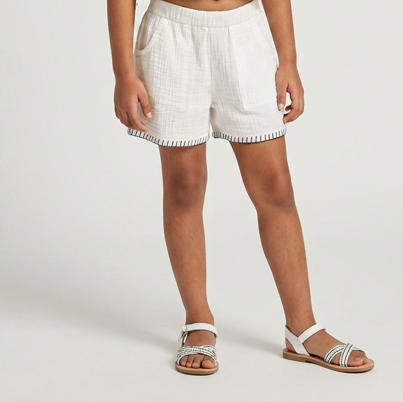 Girls Cotton Solid Shorts