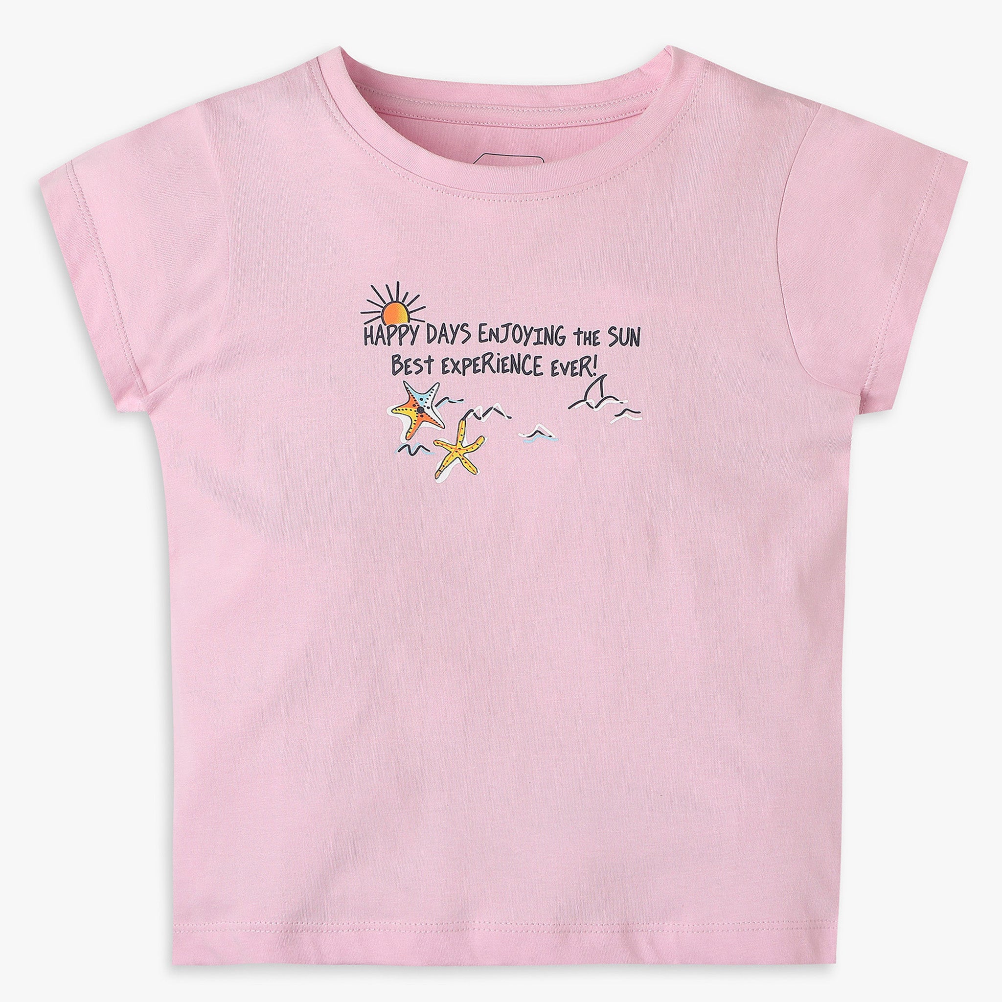 Girls Regular Fit Printed T-Shirt