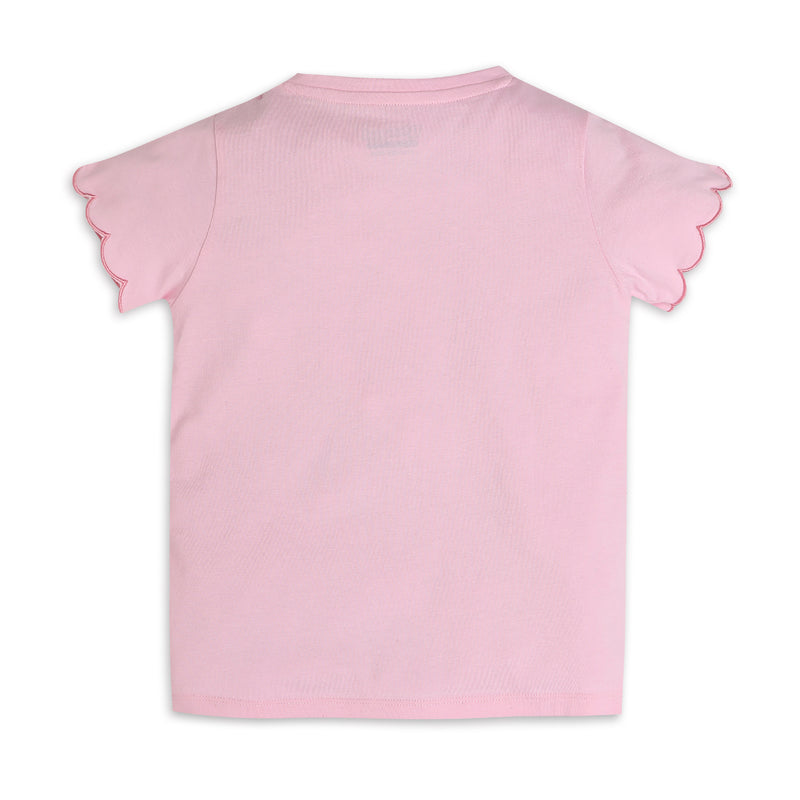 Girls Regular Fit Embroidered T-Shirt