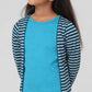 Girls Striped Crew Neck T-Shirt