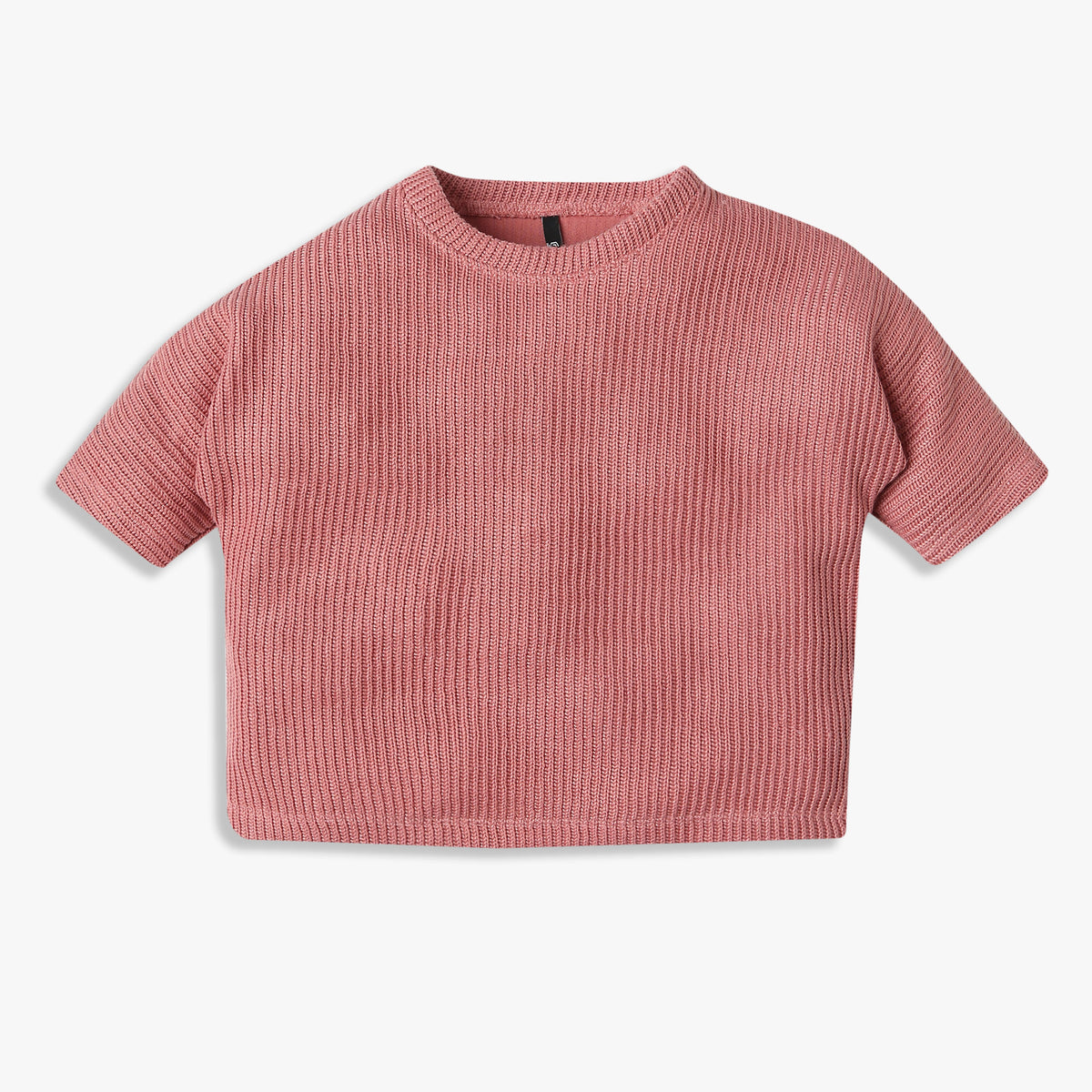 Girls Jacquard Weekend Scoop Neck Crop T-Shirt