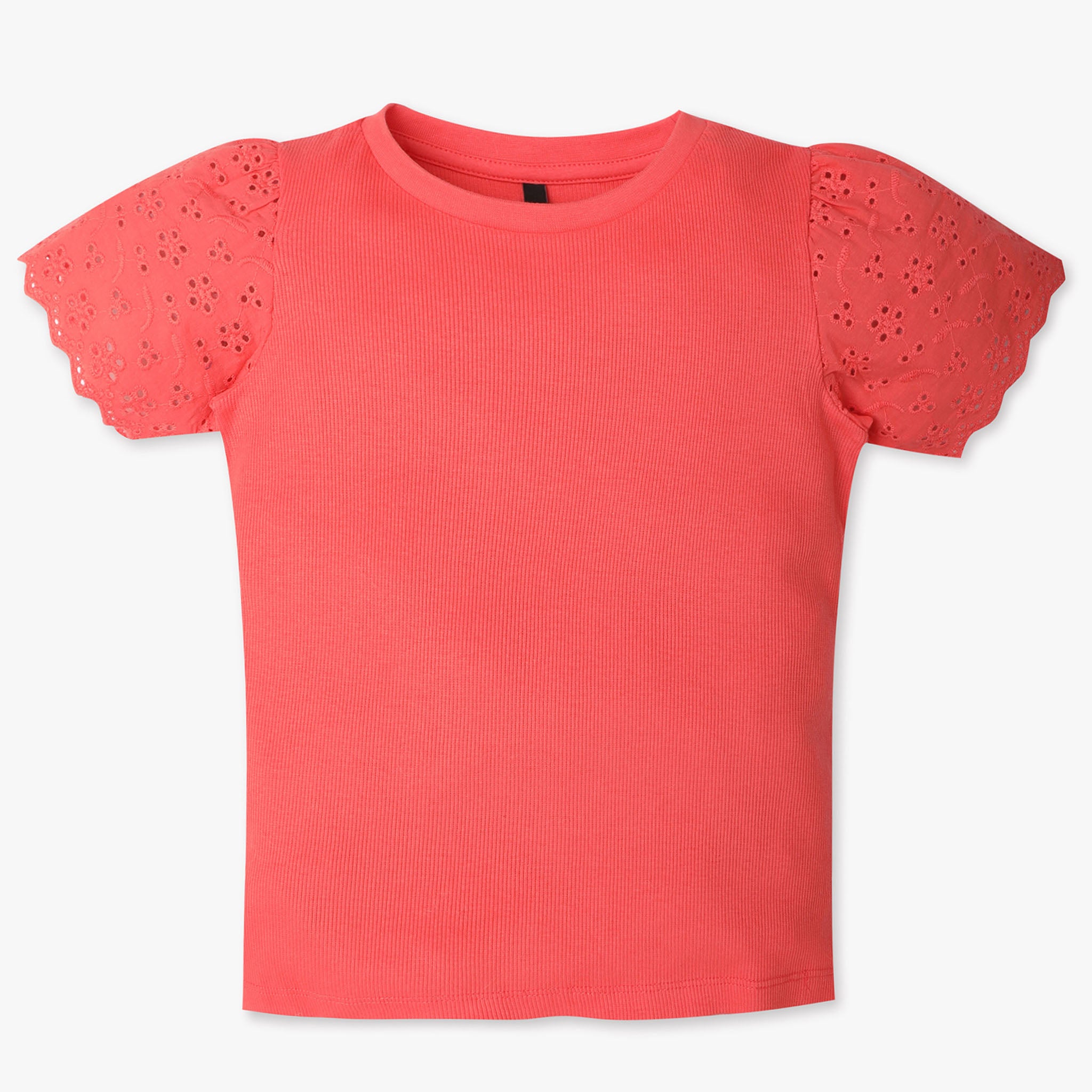 Girls Regular Fit Solid Crew Neck T-Shirt