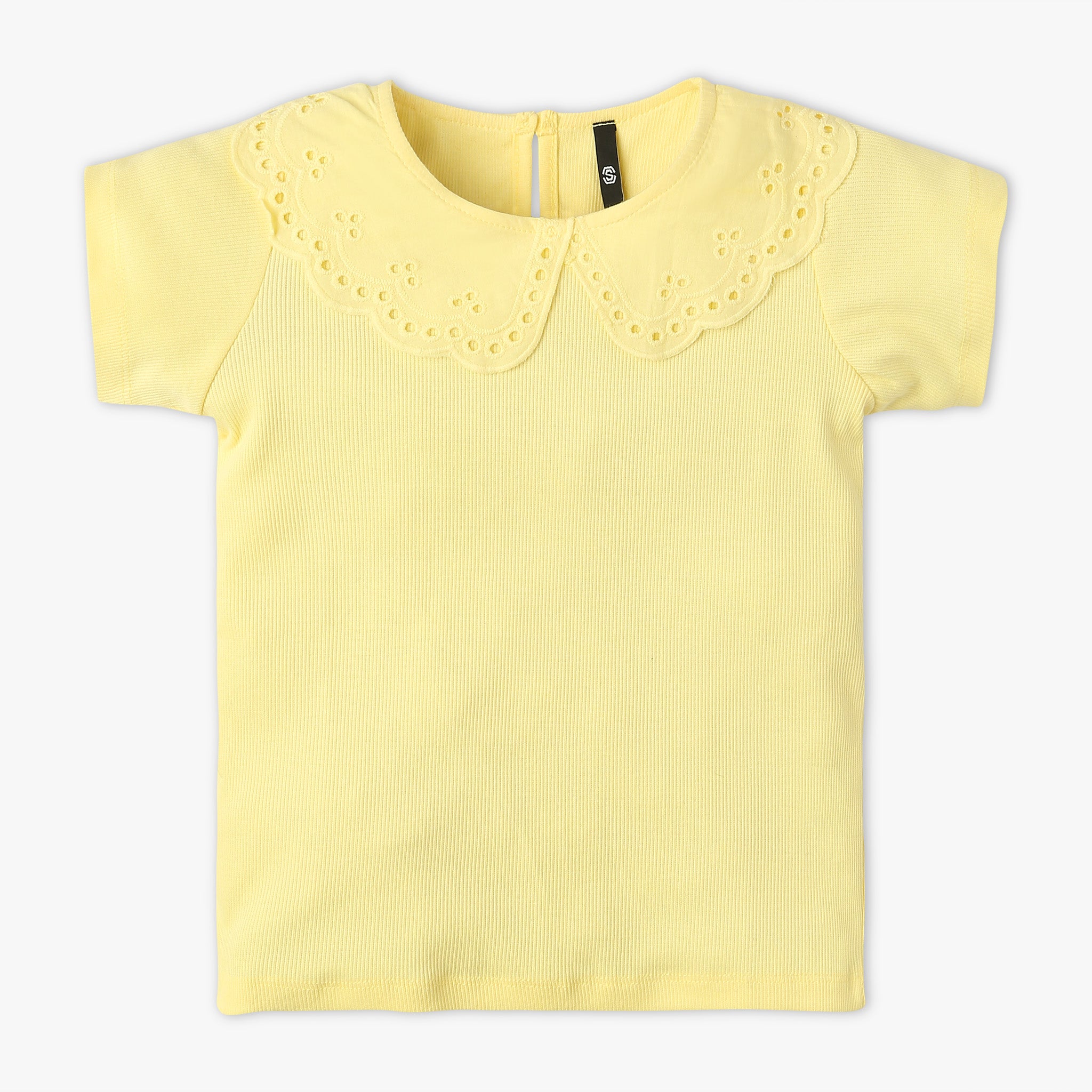 Girls Regular Fit Solid Crew Neck Short Sleeve T-Shirt