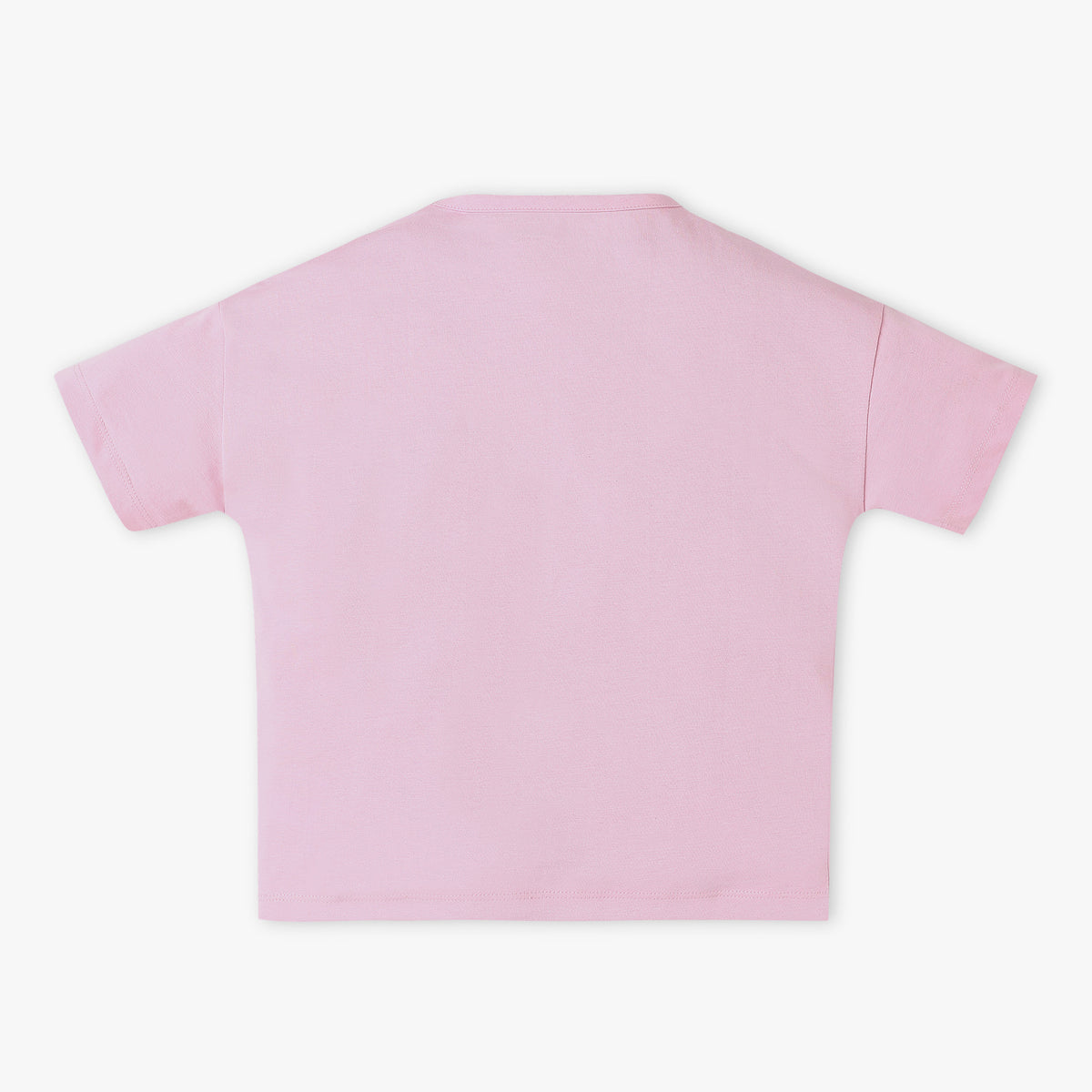 Girls Boxy Fit Solid Crew Neck Short Sleeve T-Shirt