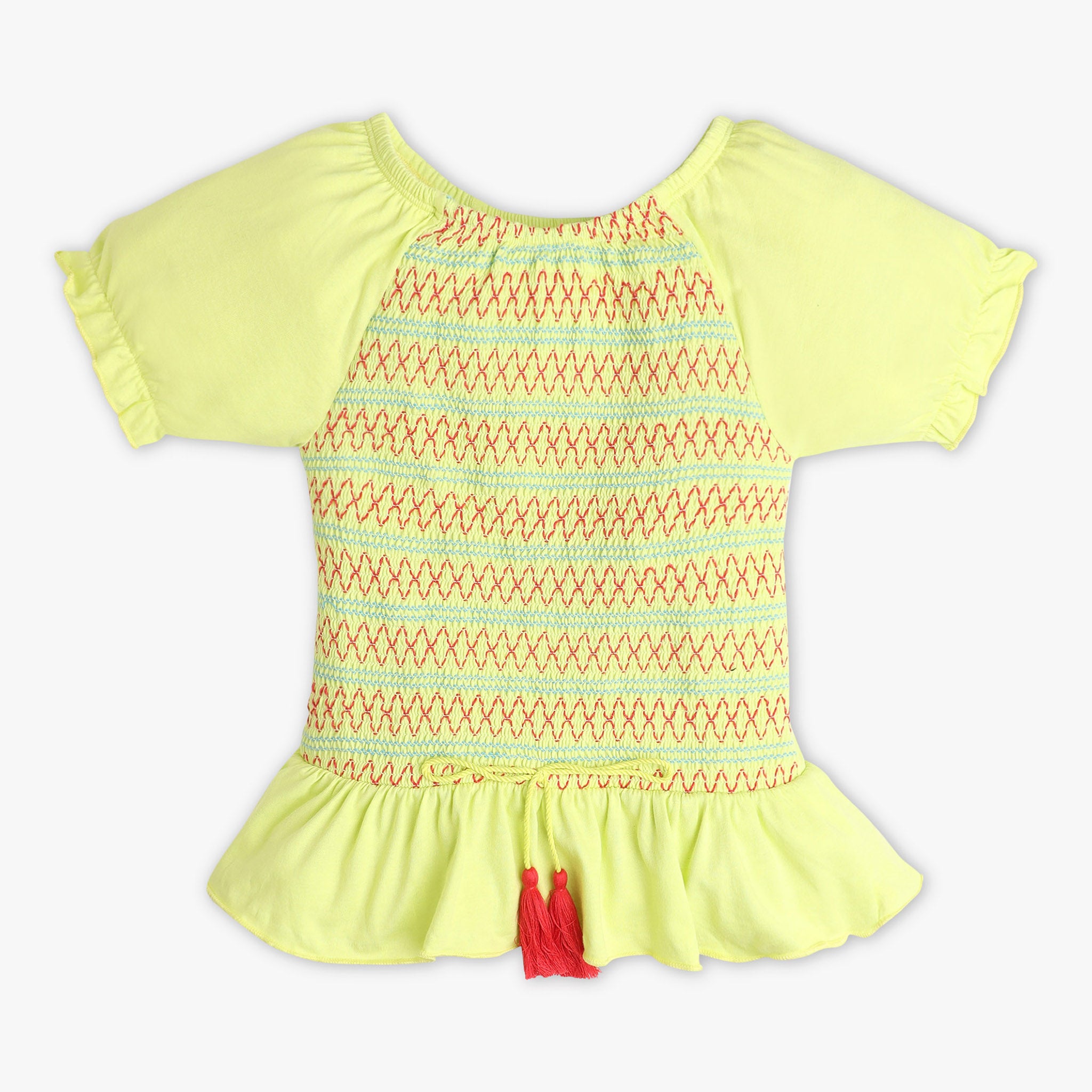 Girls Regular Fit Solid Crew Neck T-Shirt