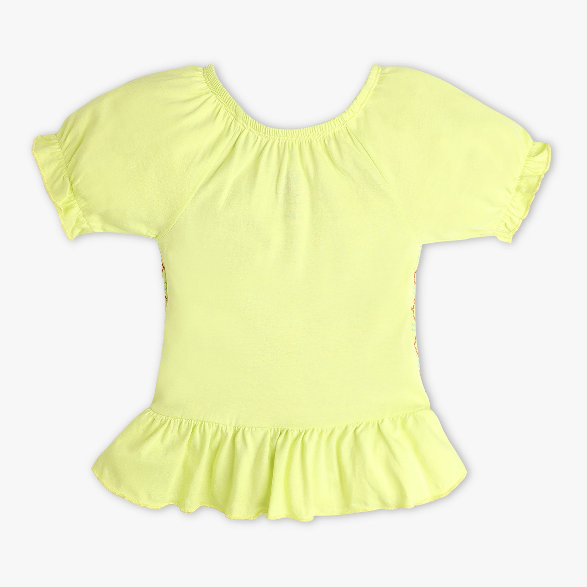 Girls Regular Fit Solid Crew Neck T-Shirt