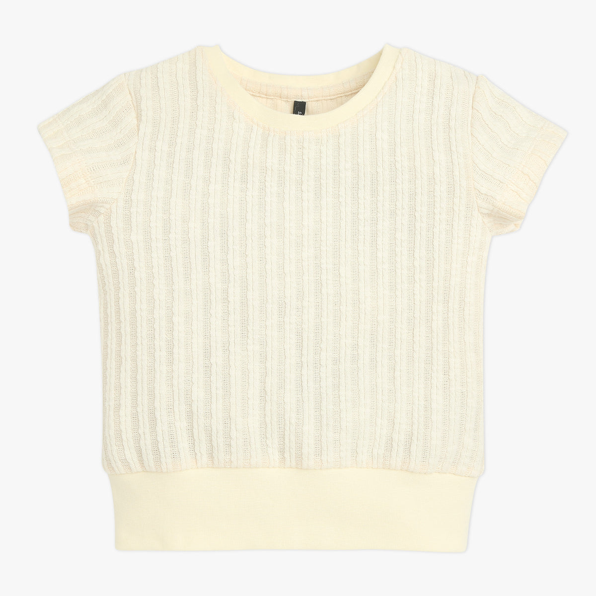 Girls Solid Round Neck T-Shirt
