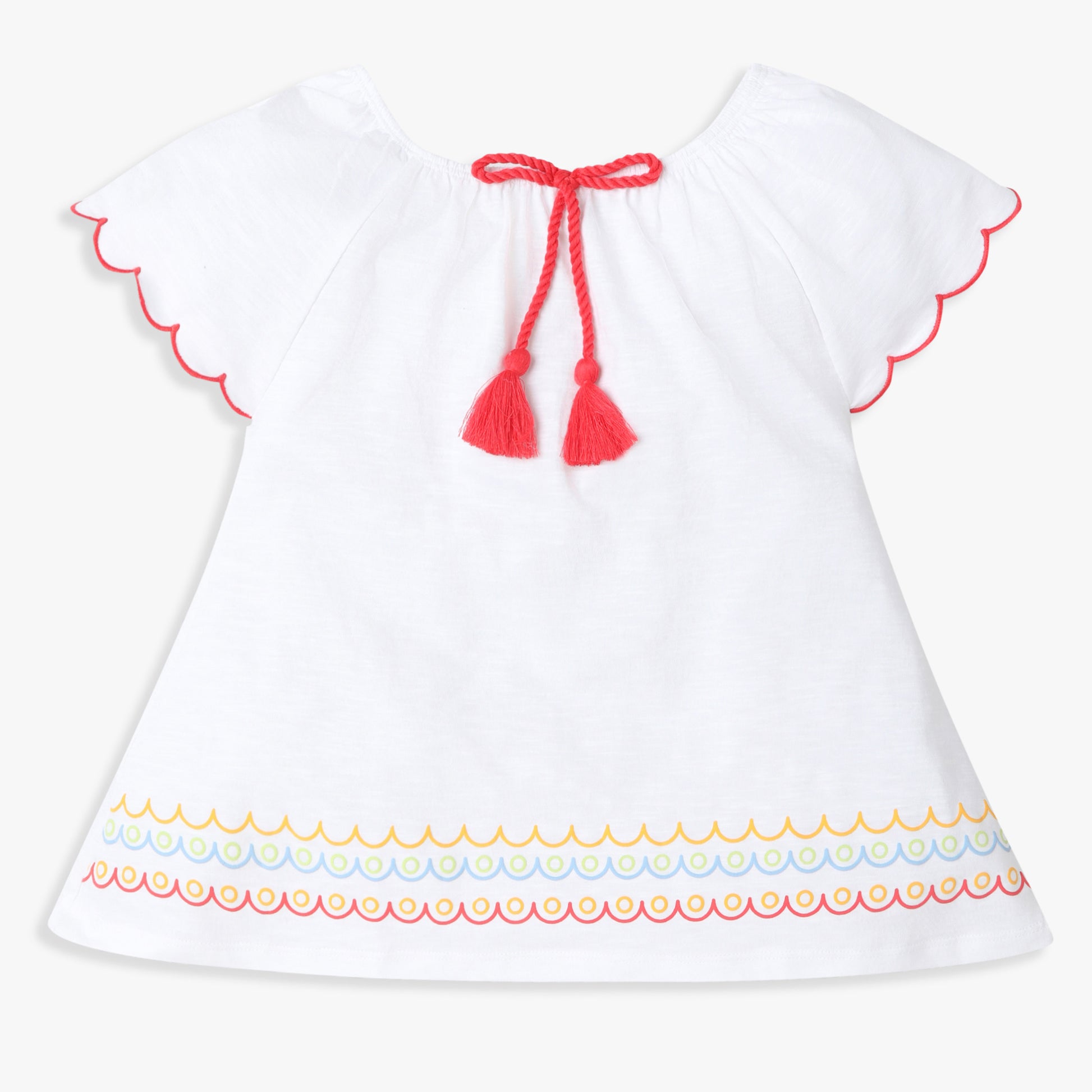 Girls Regular Fit Embroidered Round Neck T-Shirt