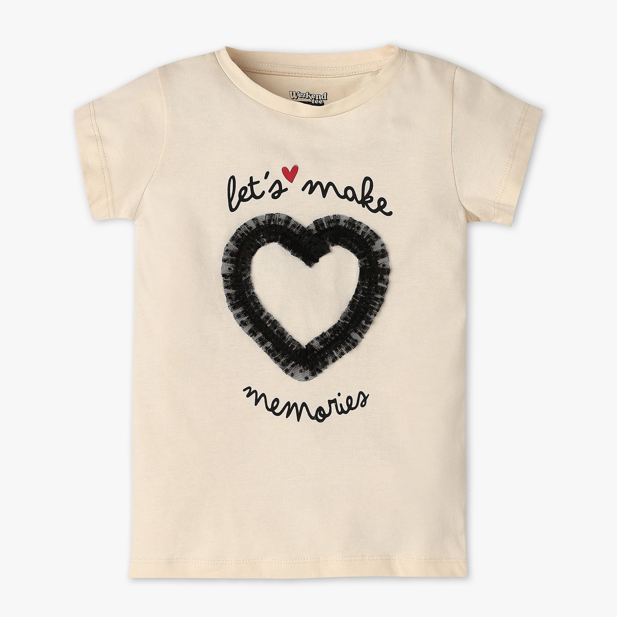 Girls Knitted Fairy Graphic With Soft Petal Embroidery T-Shirt