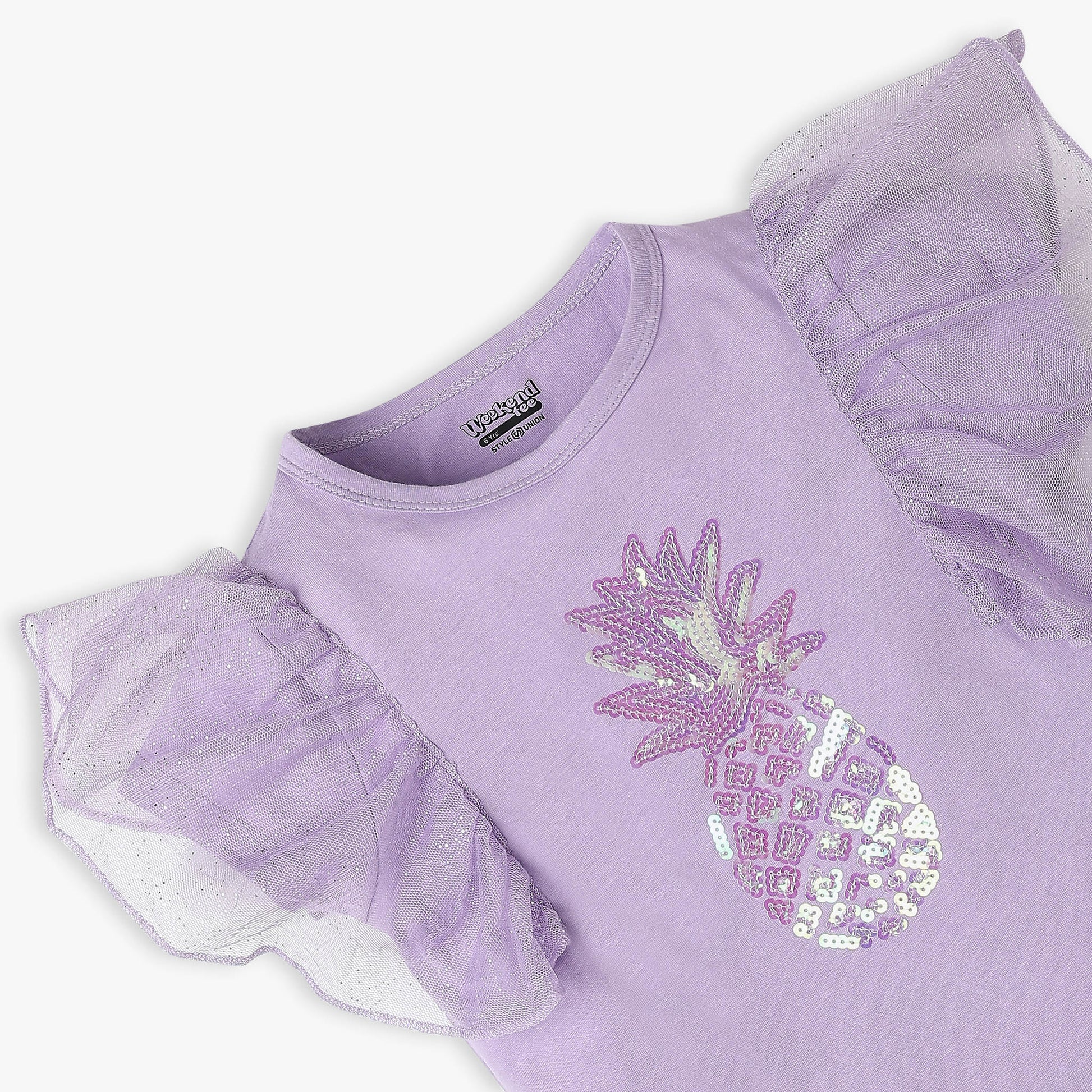 Girls Embellished Crew Neck Weekend T-Shirt