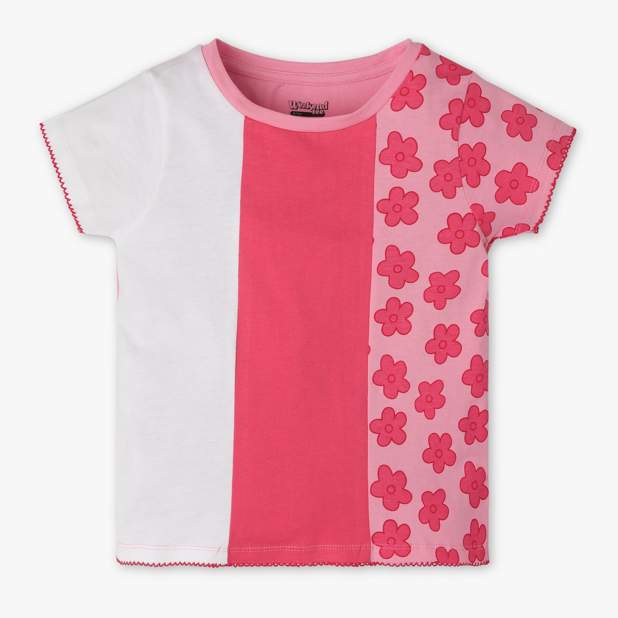Girls Printed Crew Neck Short Sleeve T-Shirt