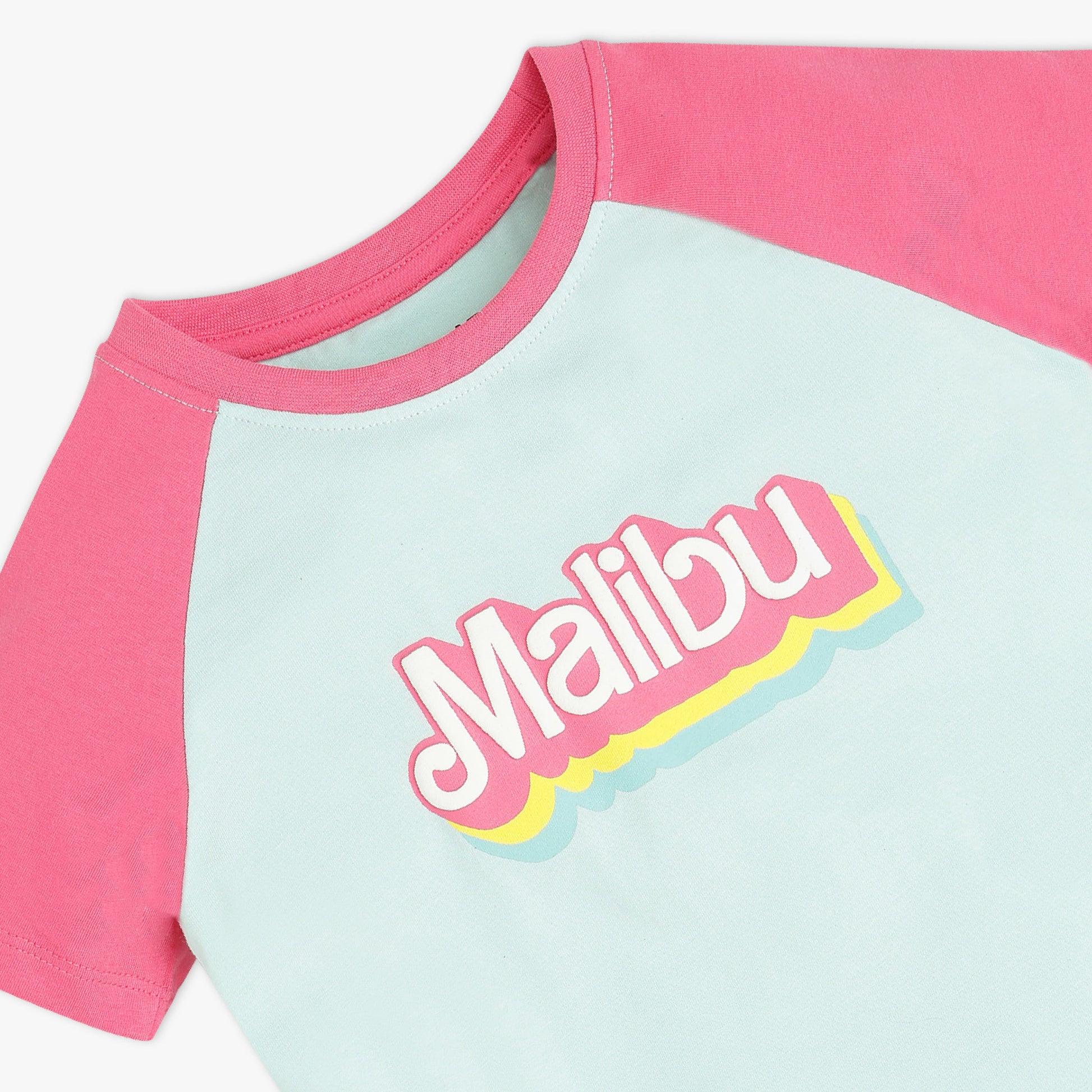 Girls Solid Crew Neck Elevate Your Special Outing Wardrobe With This Exclusive |Floral Fairytale Tee | Cute Cut-Out Detail | Adorable Fairy Graphic With Soft Petal Embroidery |Rib Fabric For A Comfortable Fit And Easy Movement