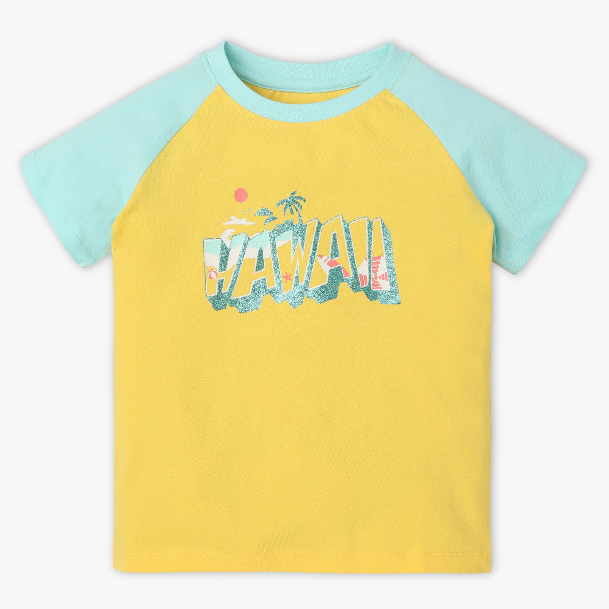 Girls Regular Fit Graphic Crew Neck Short Sleeve T-Shirt