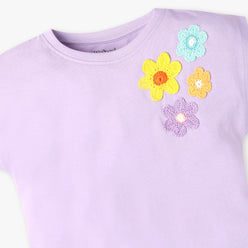 Girls Cotton Fabric Dolman Sleeve T-Shirt