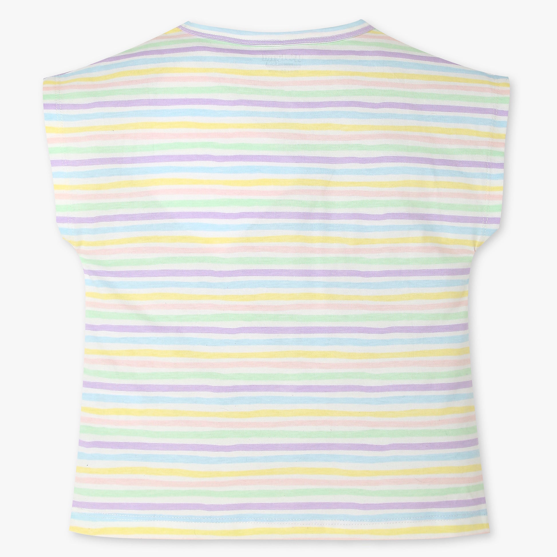 Girls Cotton Striped Weekend T-Shirt