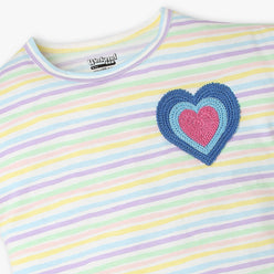Girls Cotton Striped Weekend T-Shirt
