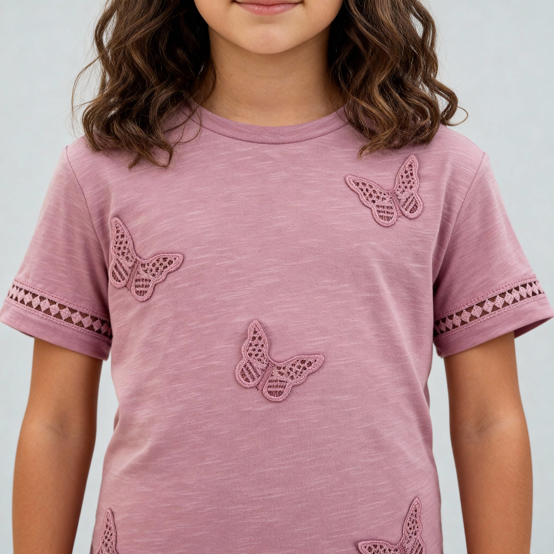 Girls Cotton Crew Neck T-Shirt