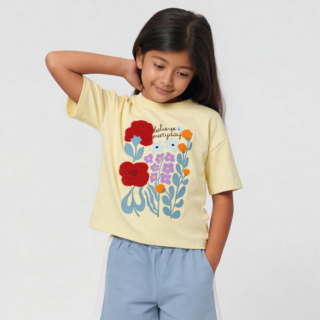 Girls Cotton Printed Weekend T-Shirt