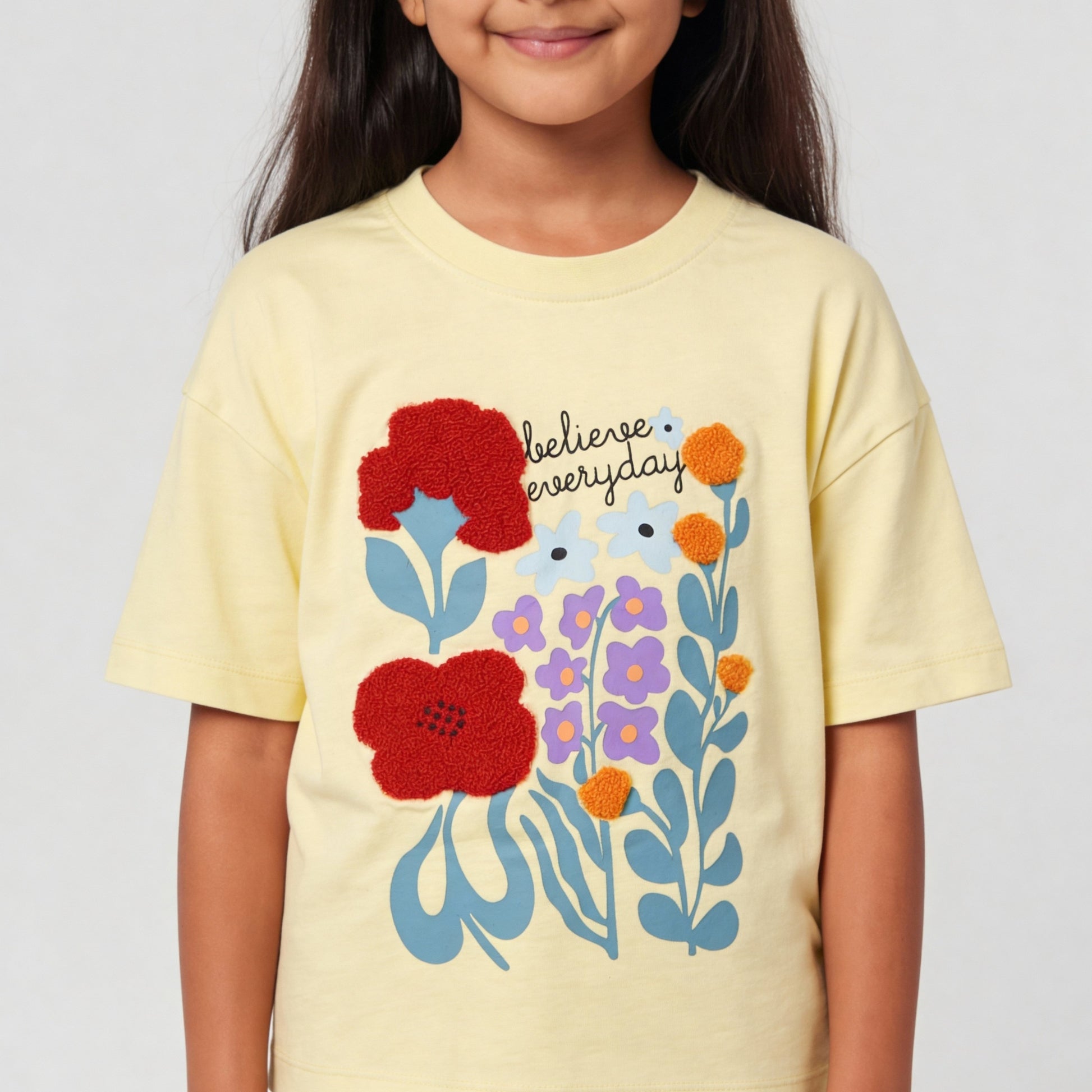 Girls Cotton Printed Weekend T-Shirt