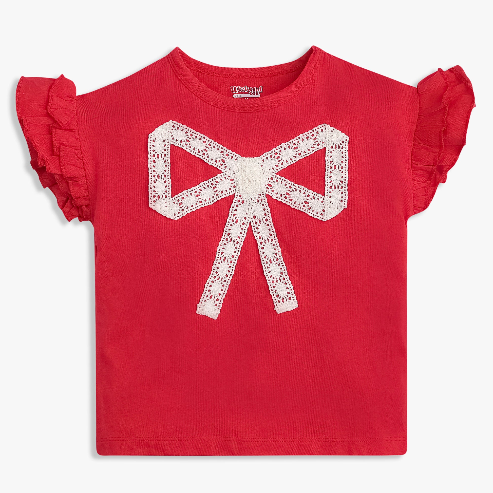 Girls Cotton Embellished Weekend T-Shirt