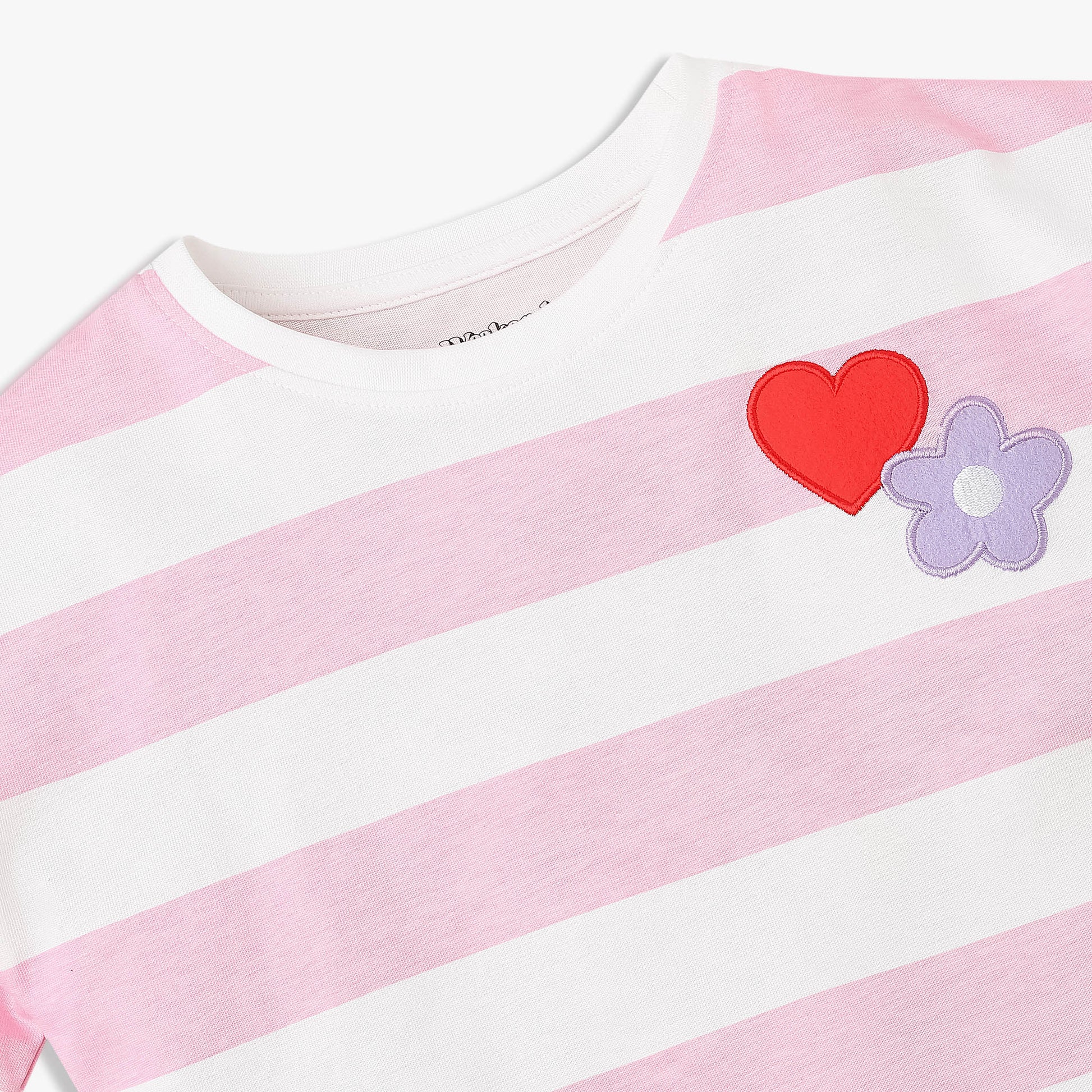 Girls Cotton Striped Weekend T-Shirt
