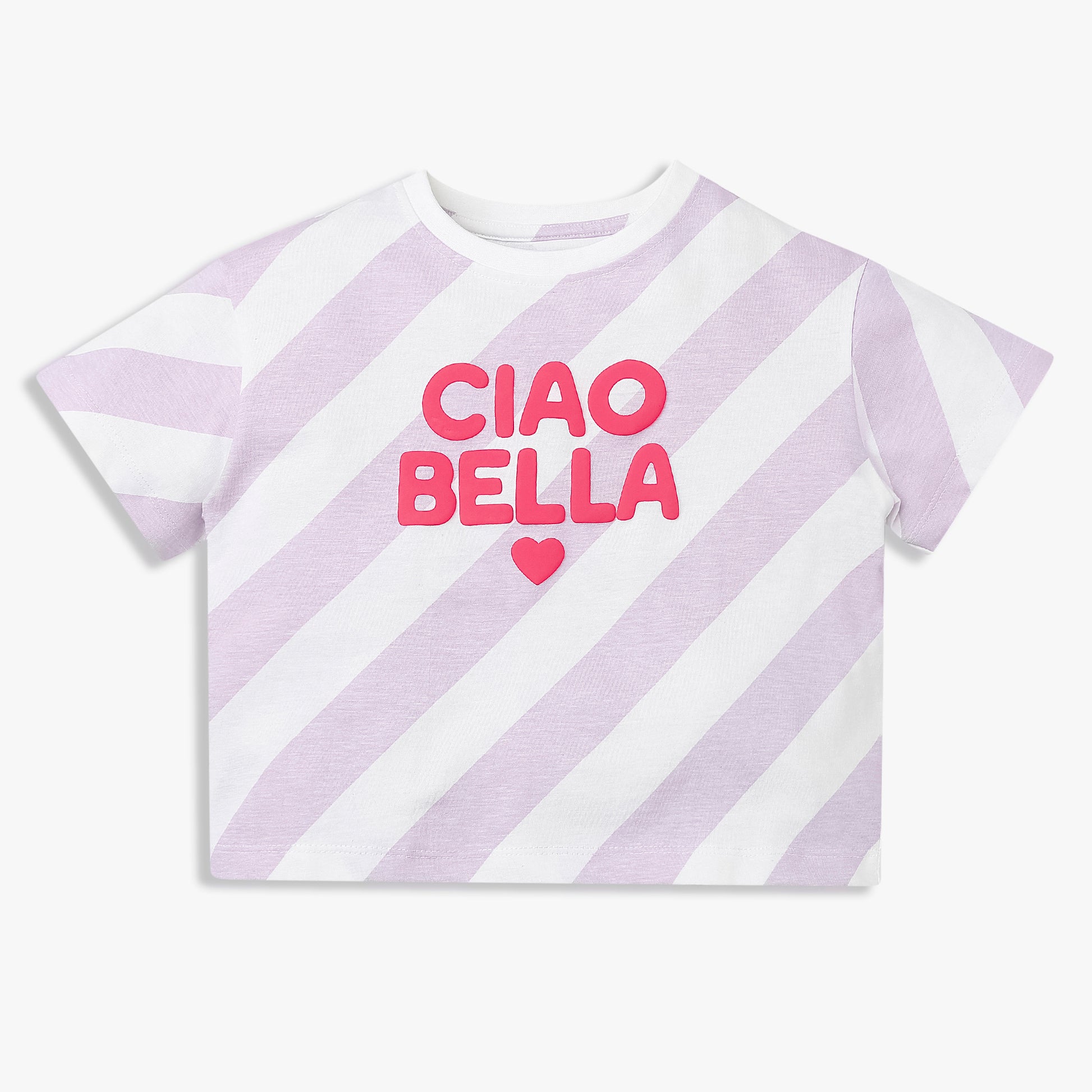 Girls Cotton Striped Weekend T-Shirt