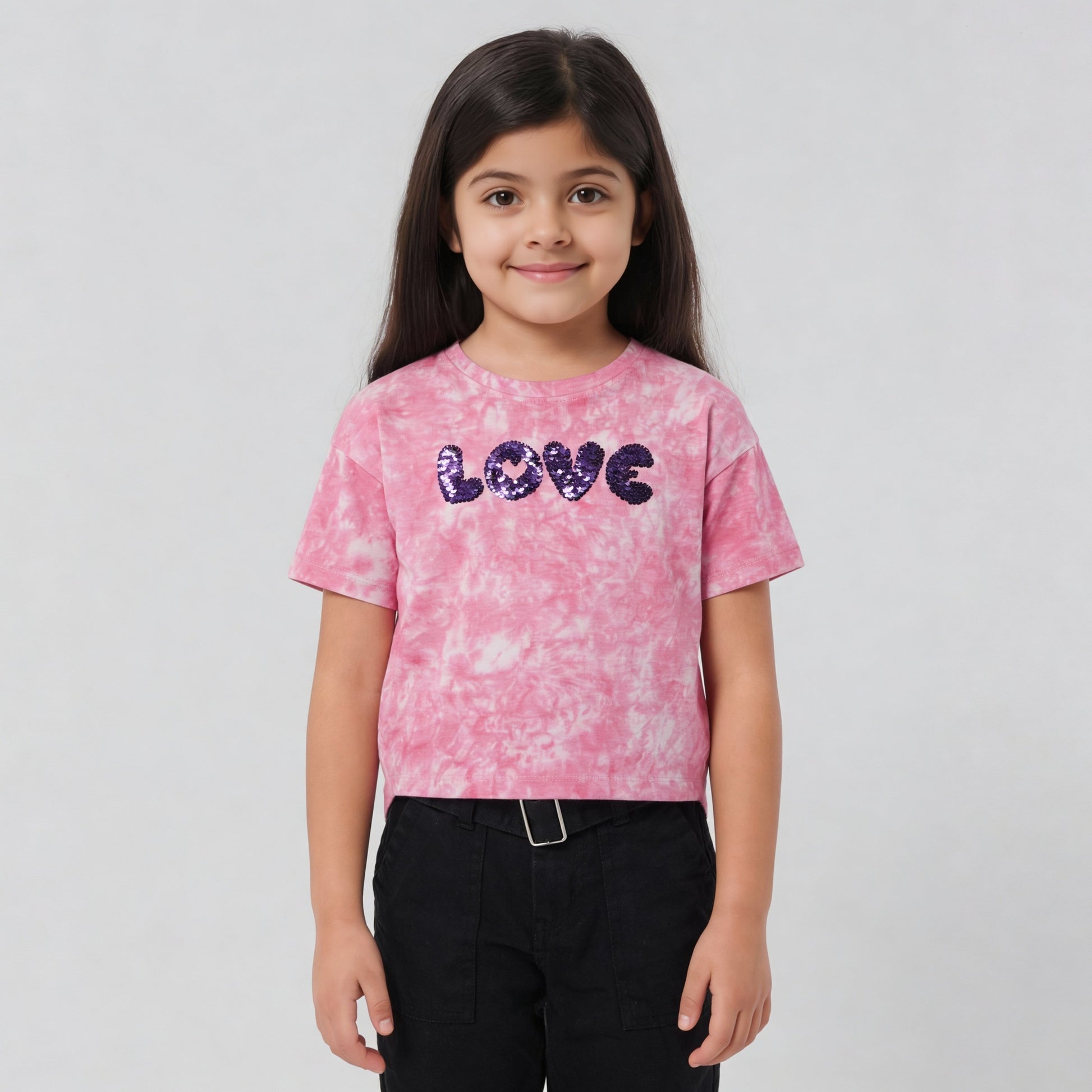 Girls Cotton Tie - Dye Skiddle T-Shirt