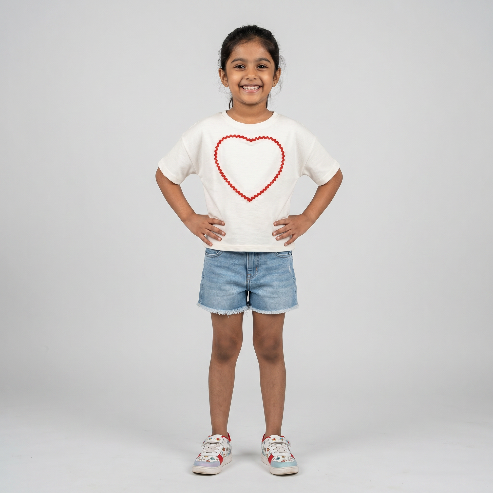 Girls Embellished Crew Neck T-Shirt